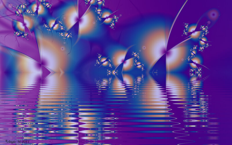 Fractal Water Reflection — Purple