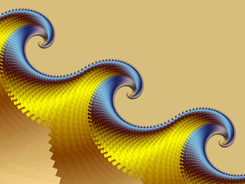 Fractal Wave Pattern — Yellow