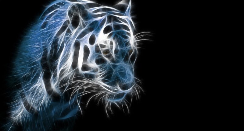 fractal white tiger head