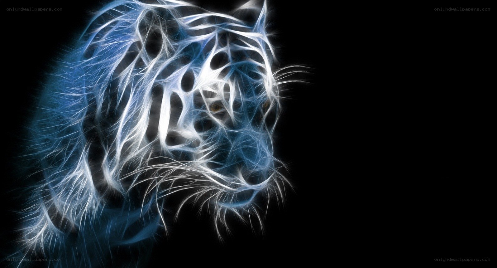 fractal white tiger head