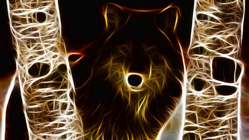fractal wolf head art