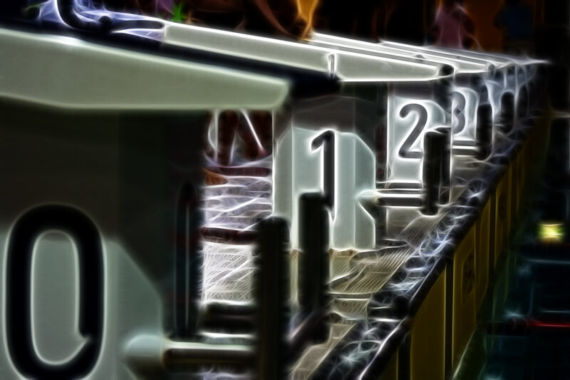 fractured digital numbers