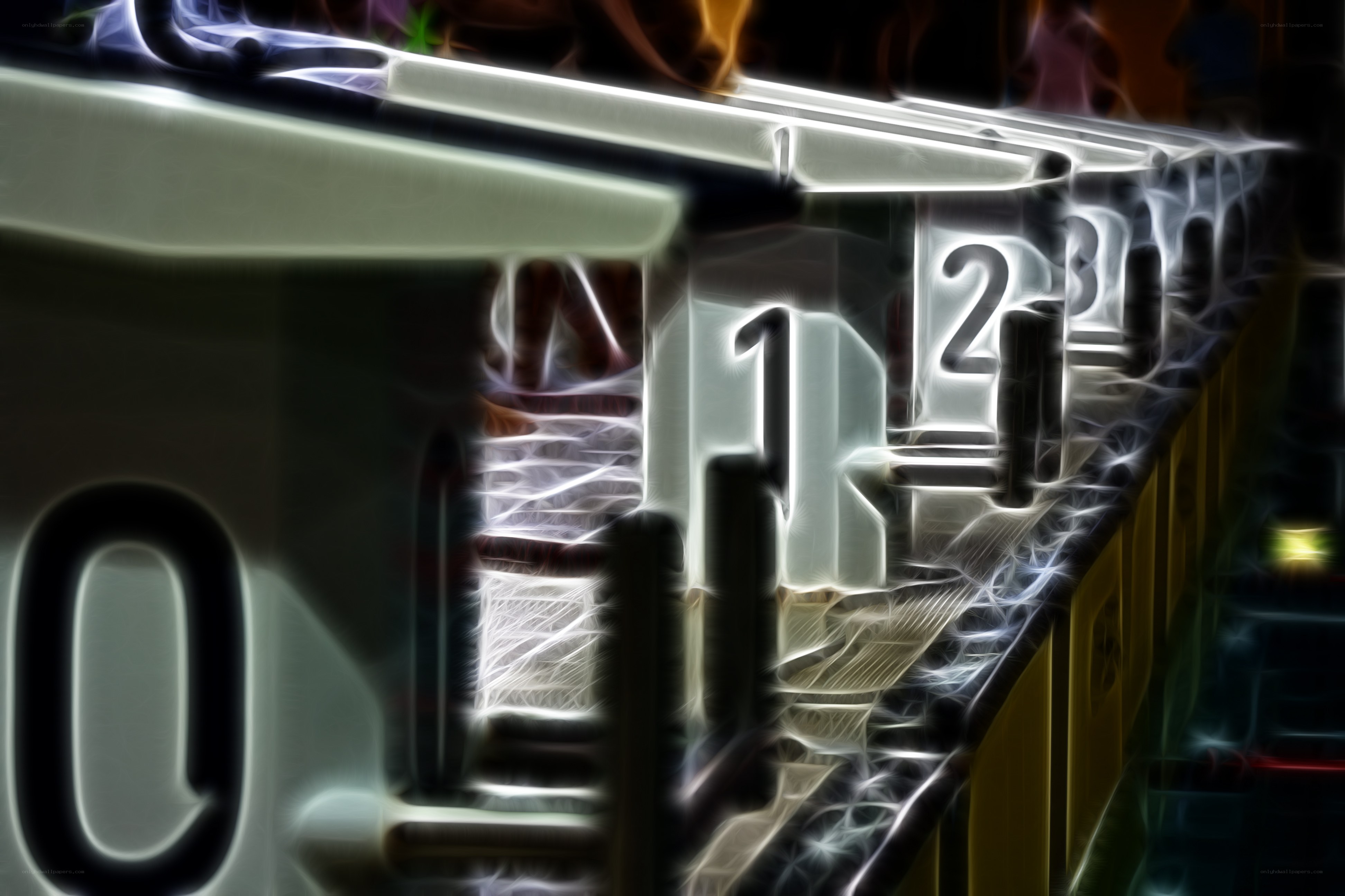 fractured digital numbers