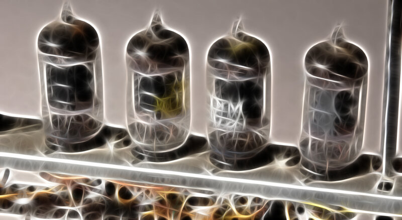 fractured glass tubes