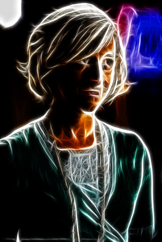 fractured portrait of a person
