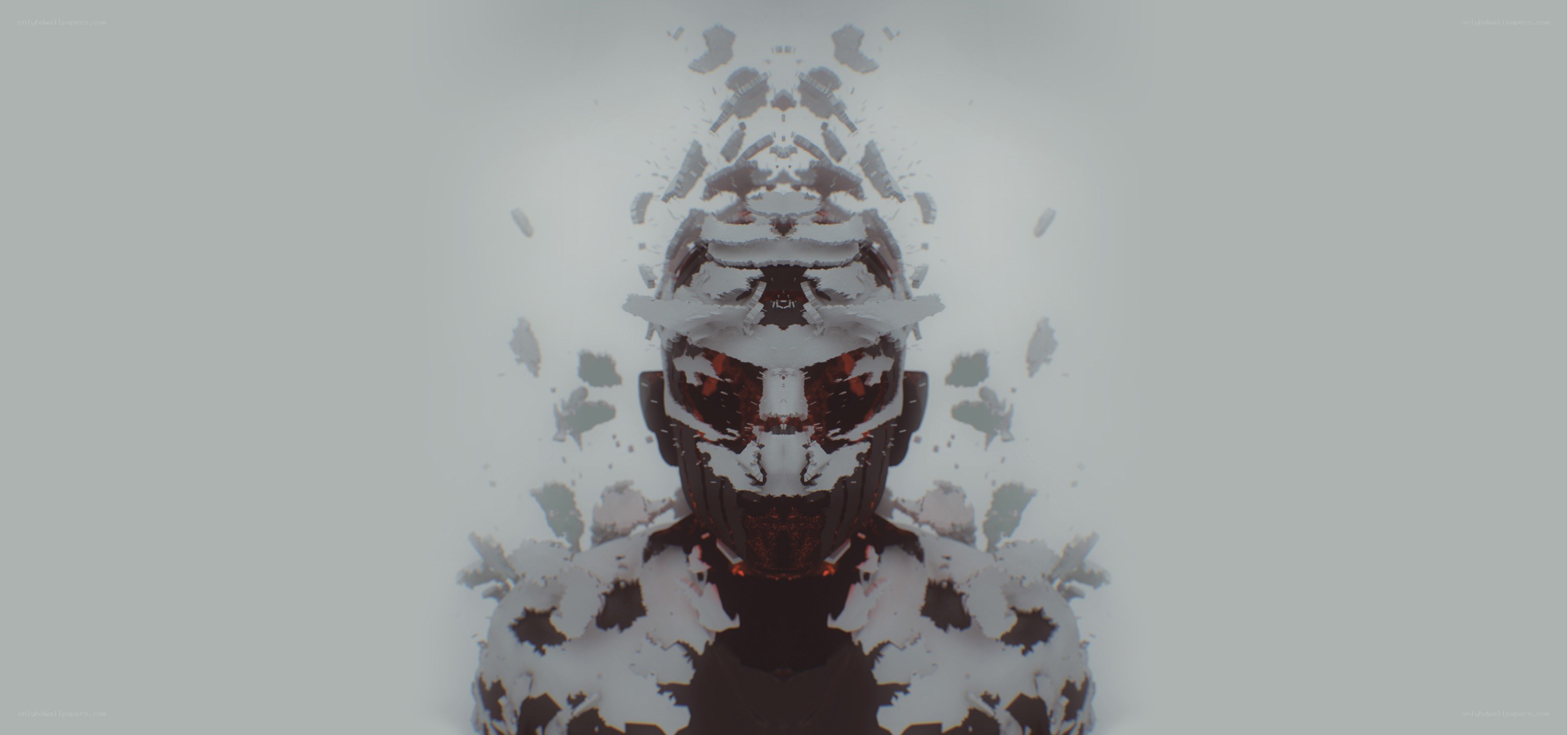 fragmented robotic figure