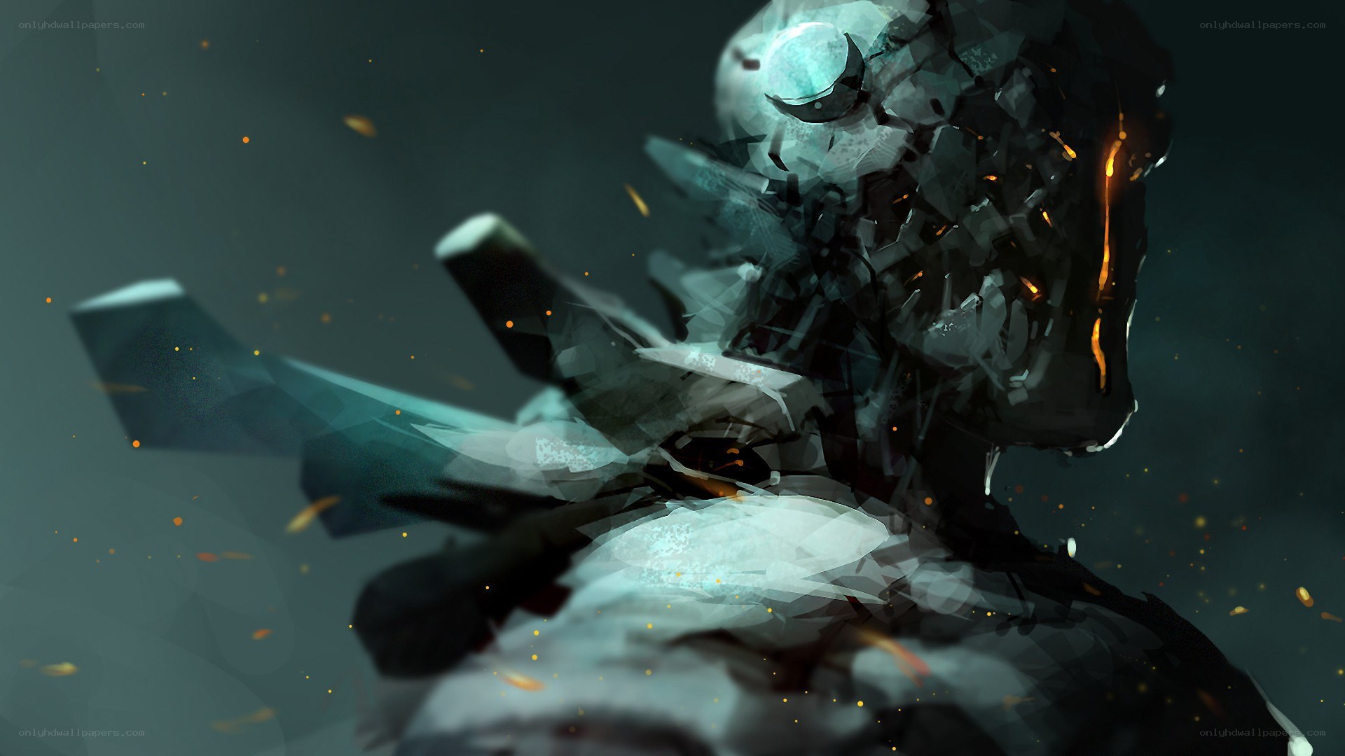 fragmented warrior in battle
