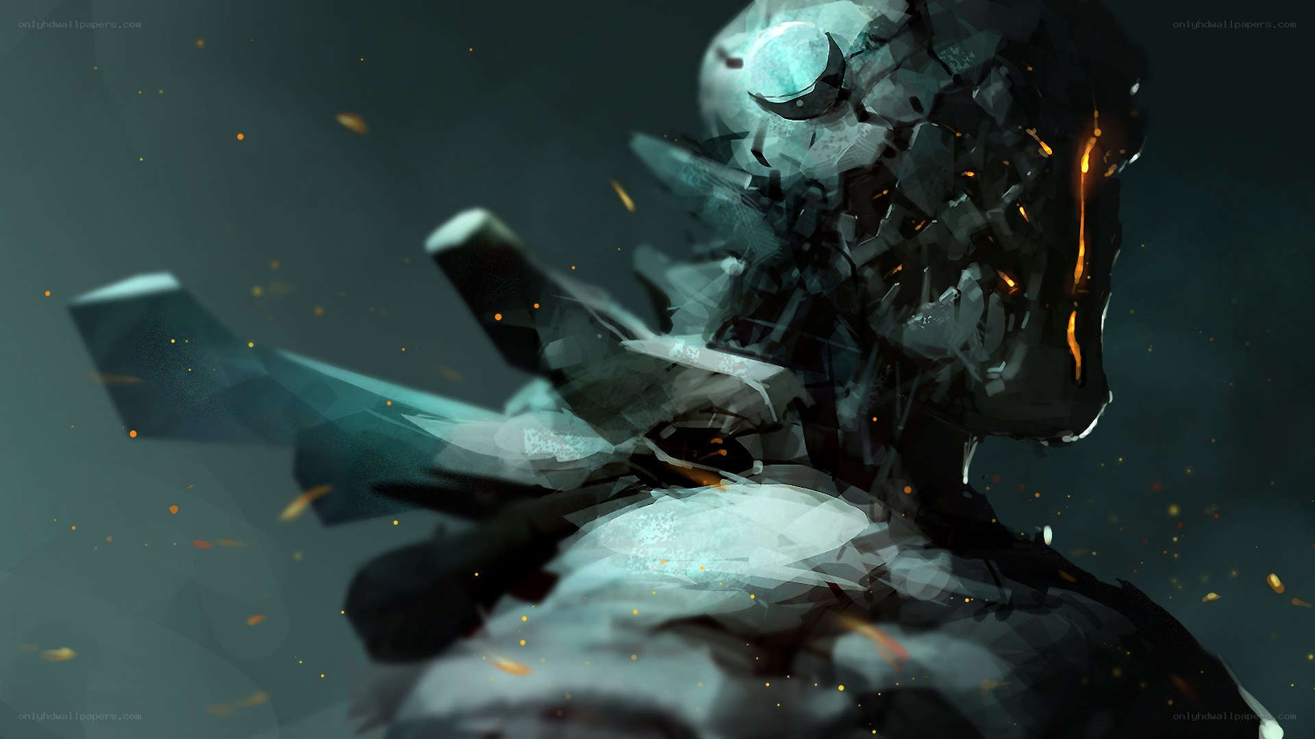 fragmented warrior in battle