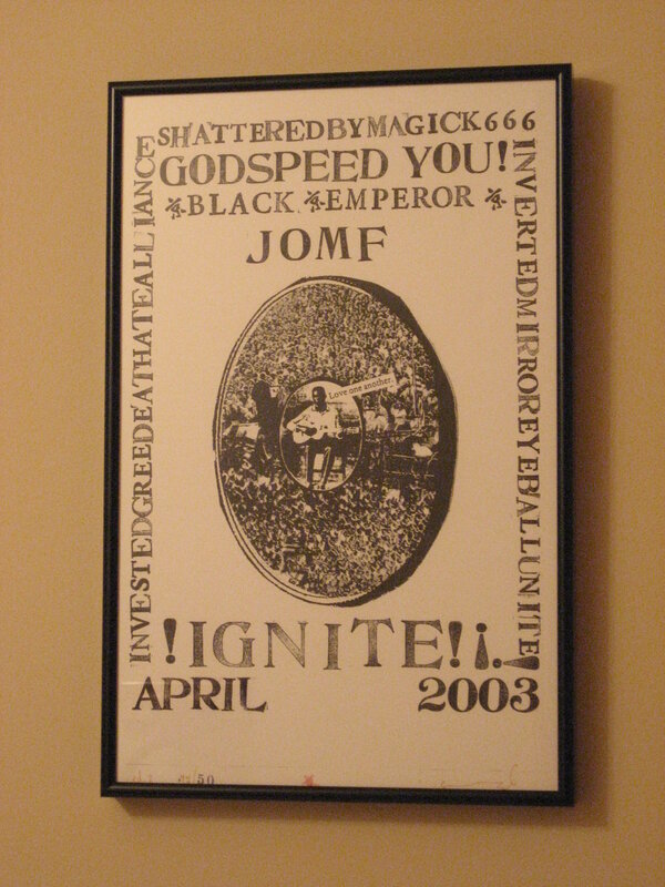 framed concert poster