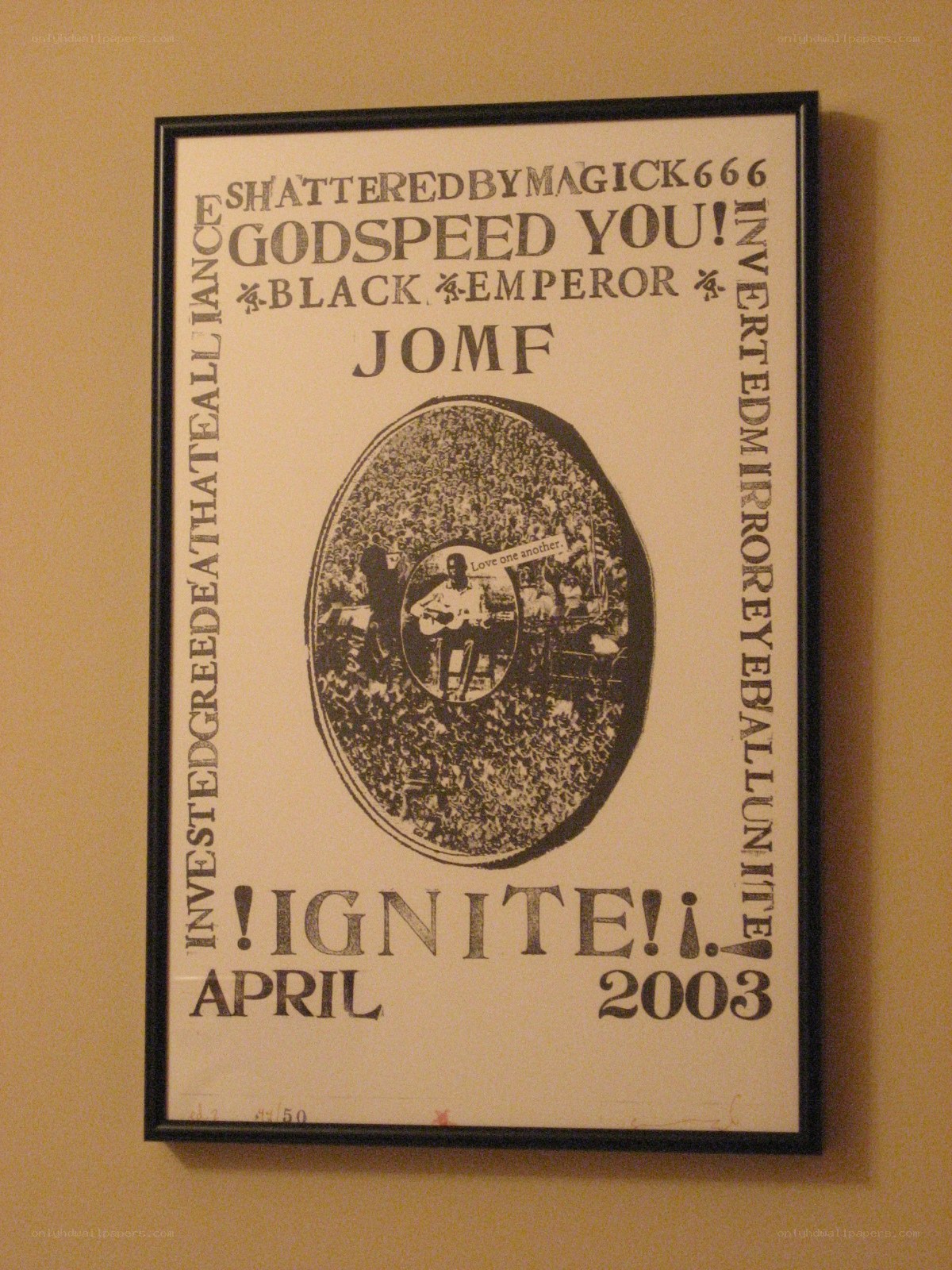 framed concert poster