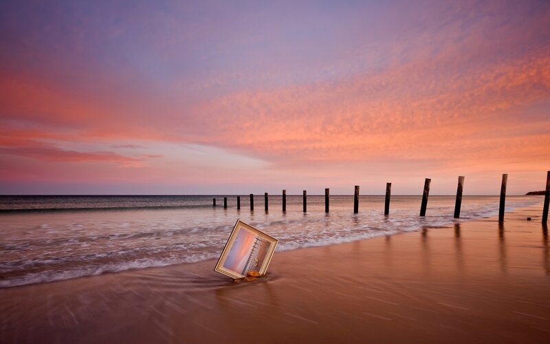 Framed Picture on Beach