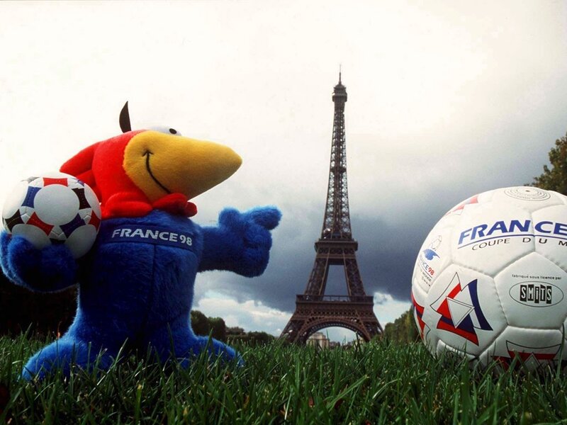 France '98 mascot with football
