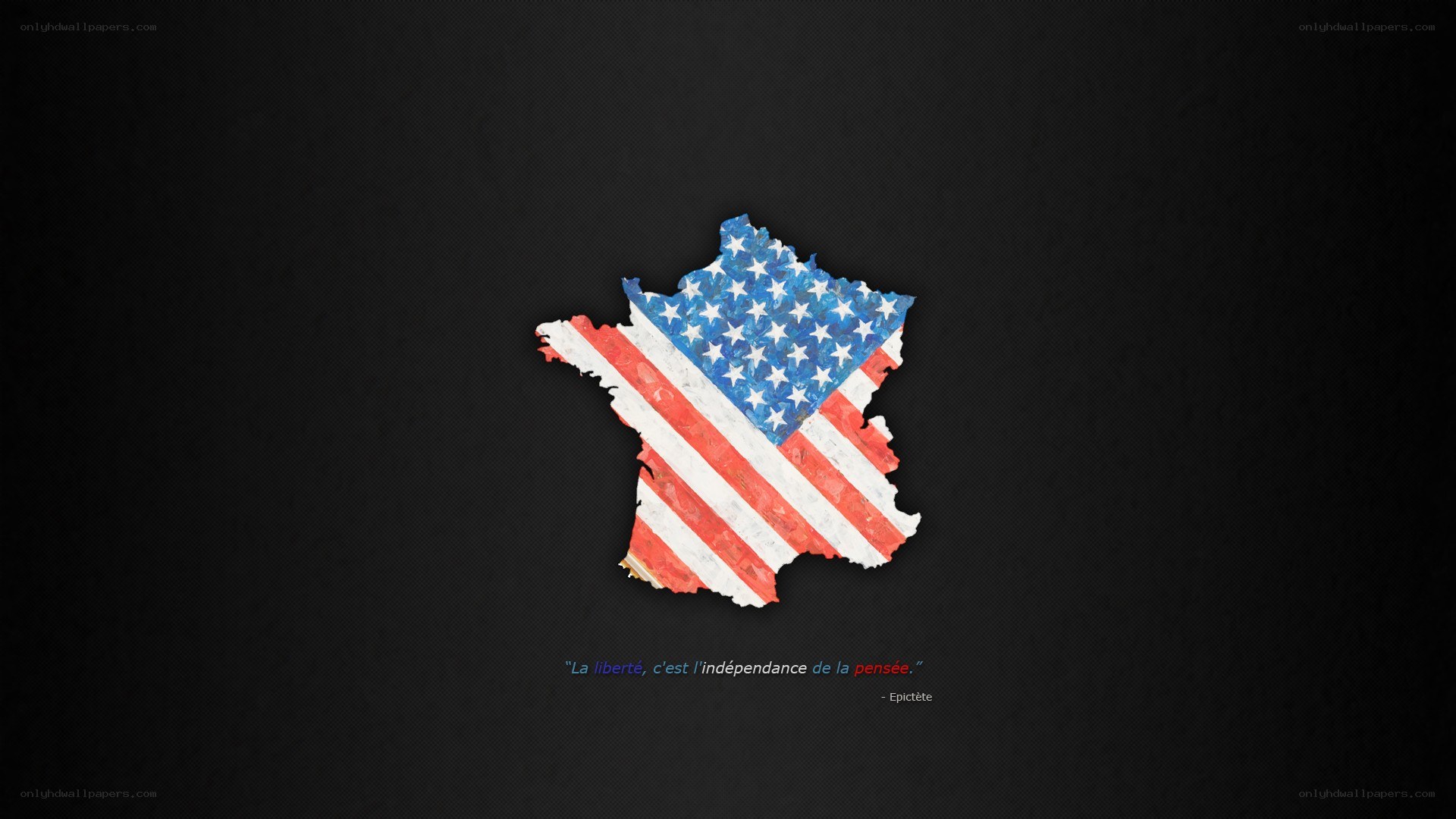 France map with US flag