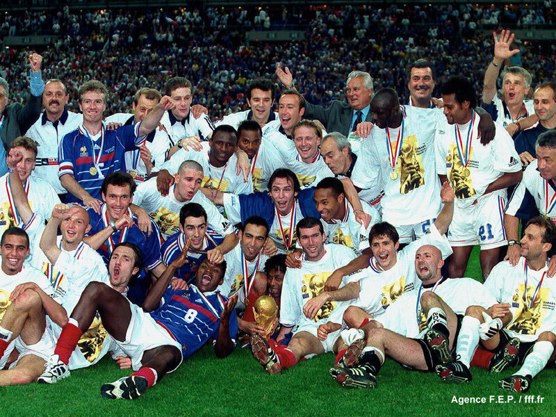 France soccer team celebrates victory