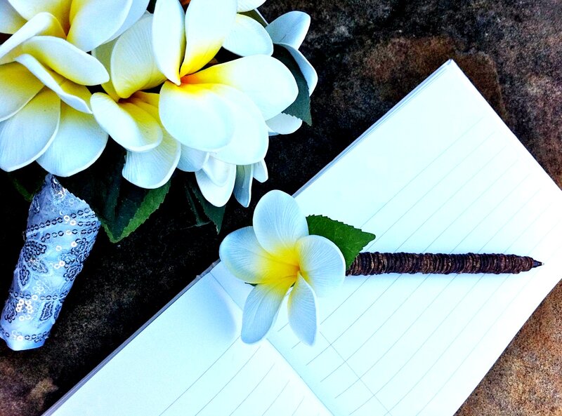 Frangipani Flowers and Notebook