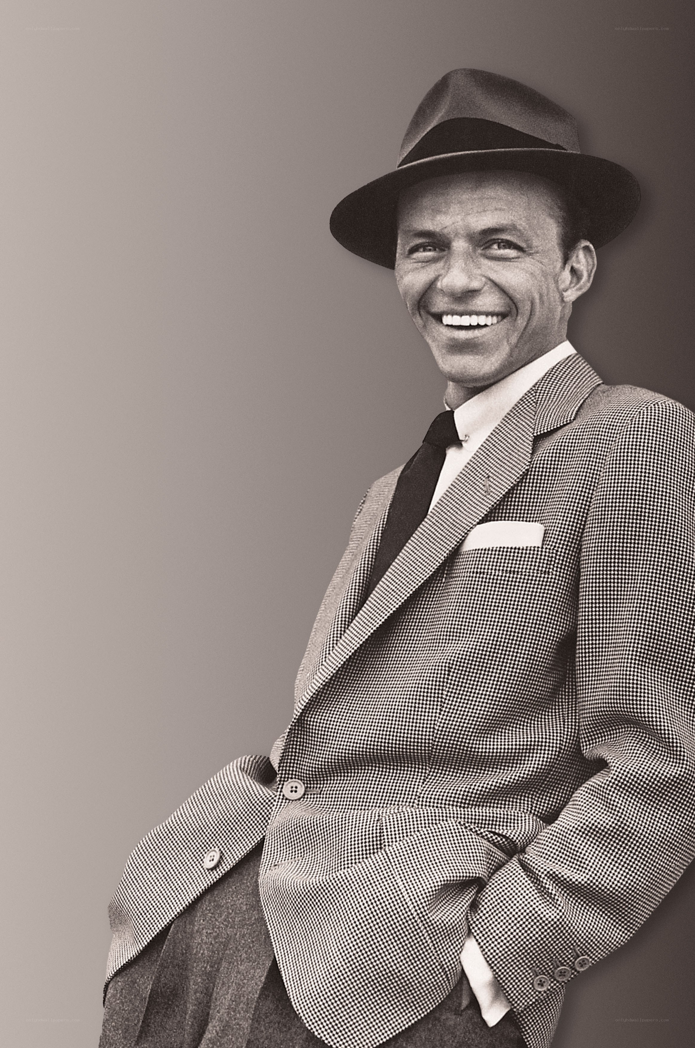 Frank Sinatra in a suit and hat