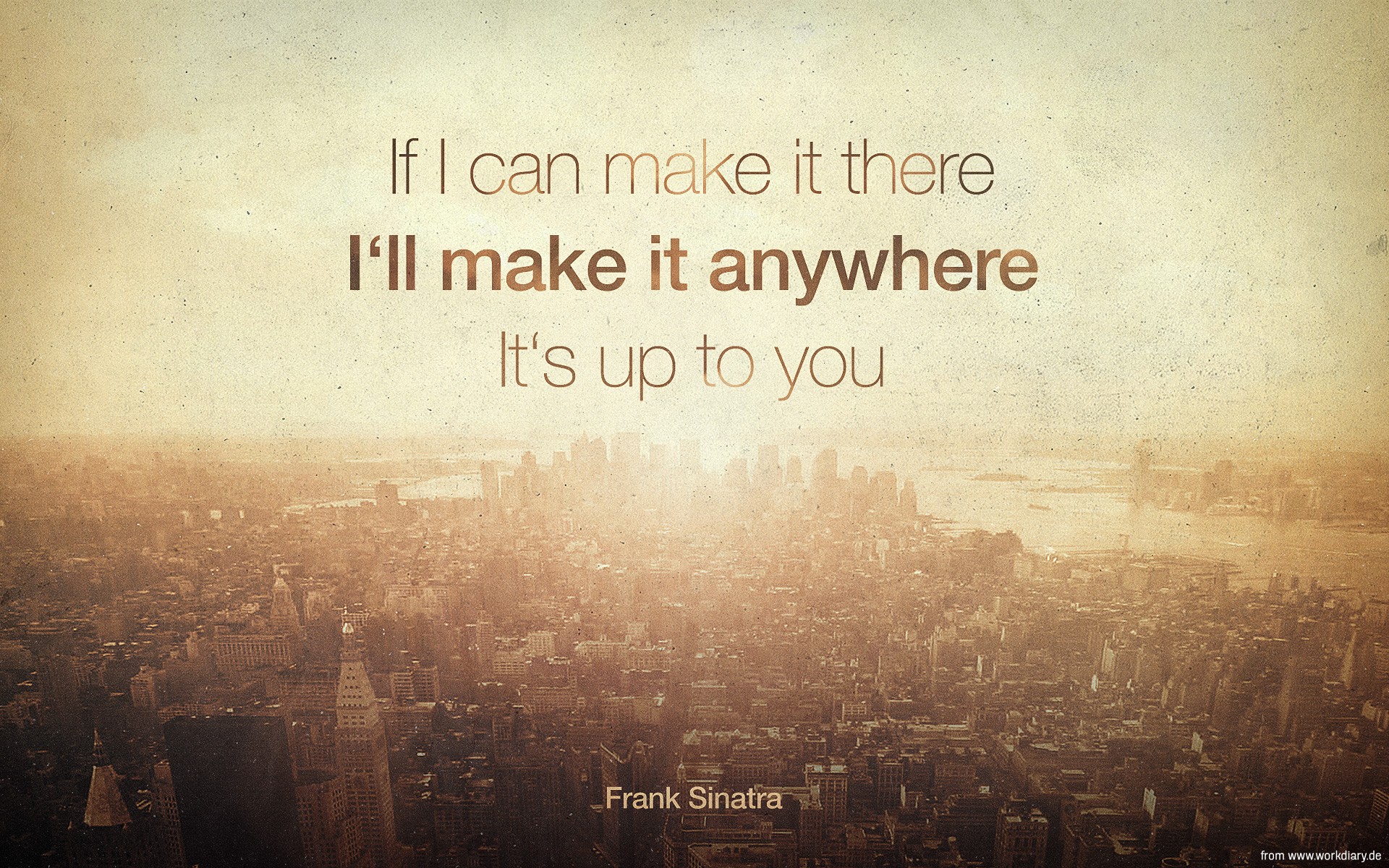 Frank Sinatra quote on cityscape