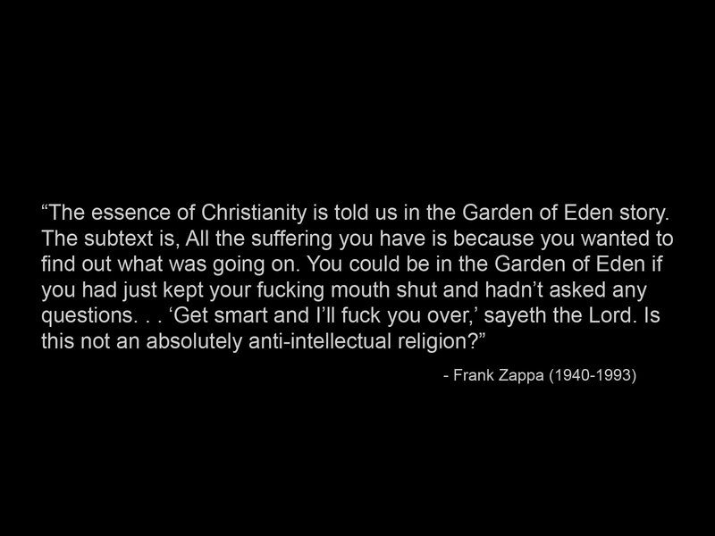 Frank Zappa quote on religion