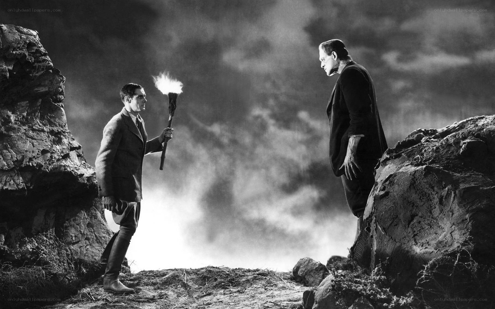 Frankenstein monster confrontation