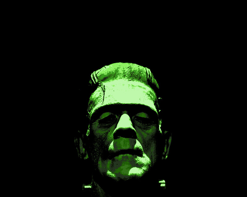 Frankenstein Monster Head — Green, Dramatic