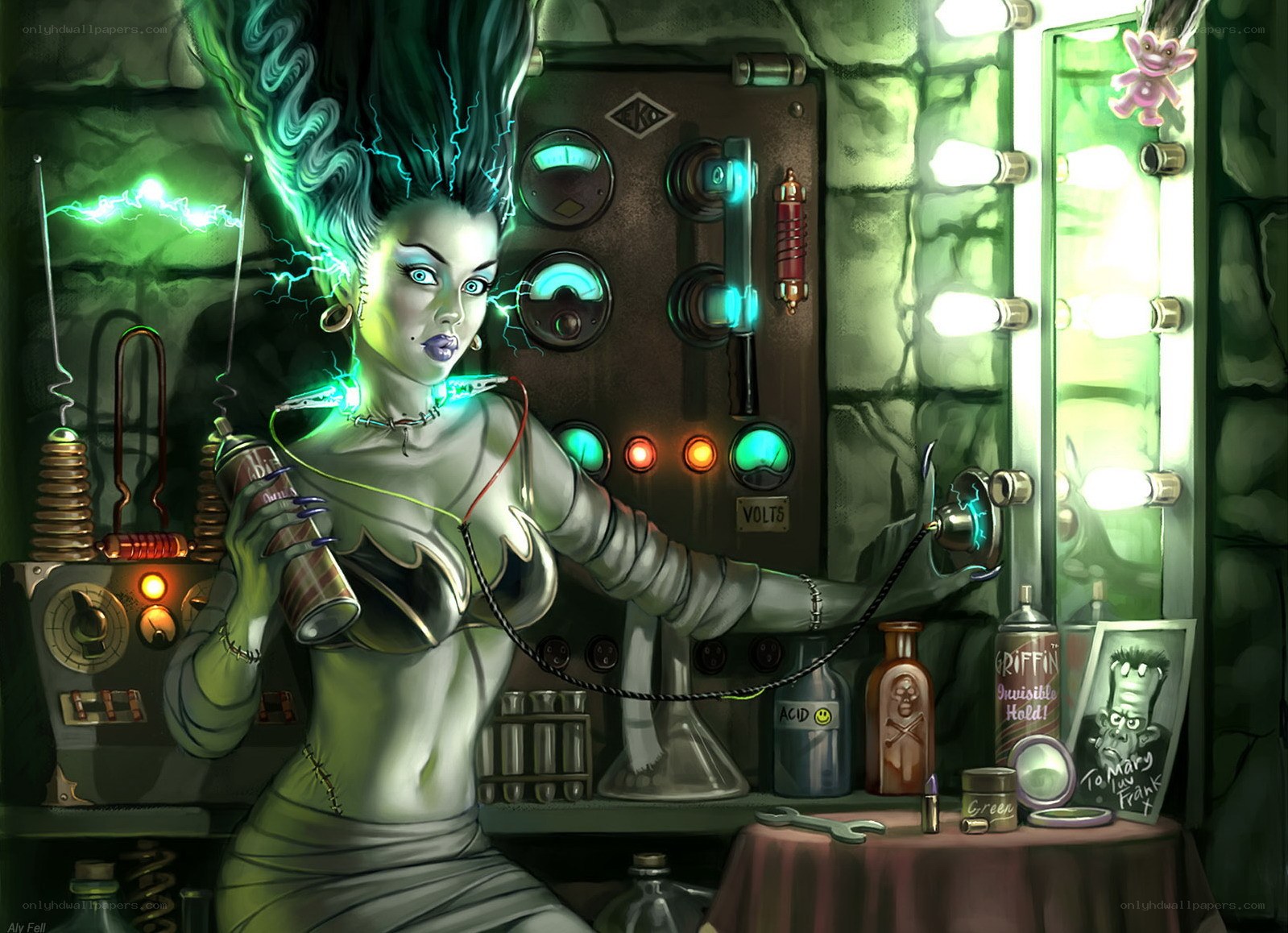 Frankenstein's bride in lab