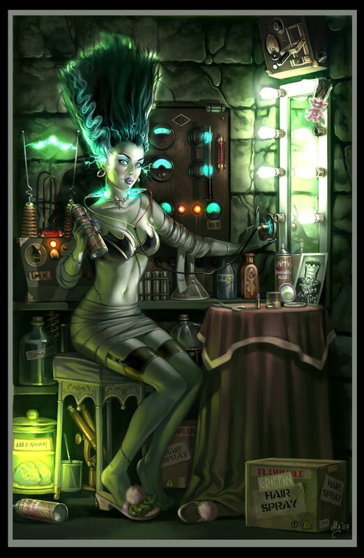 Frankenstein's bride in lab