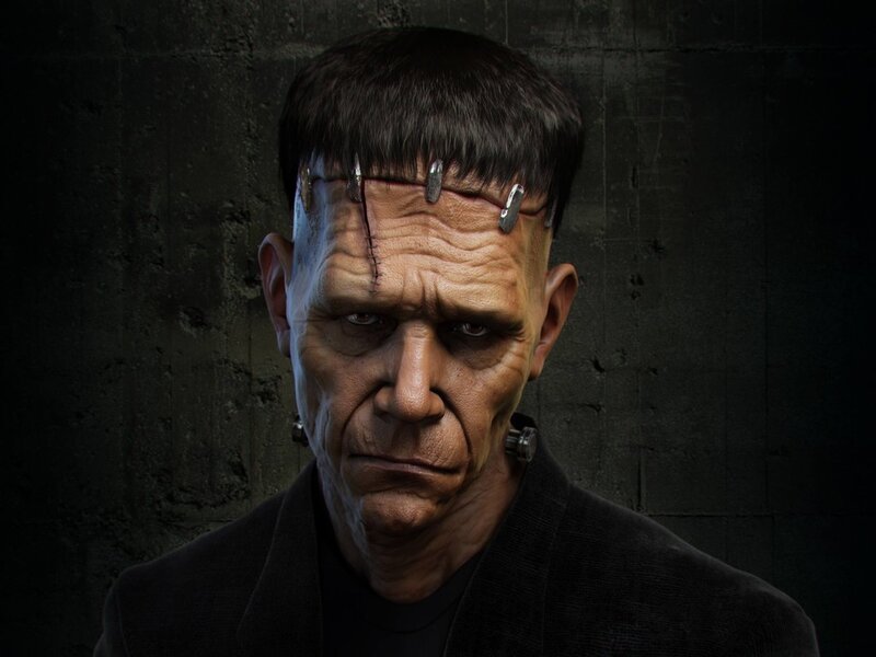 Frankenstein's Monster — Black, Dramatic, 3d Render
