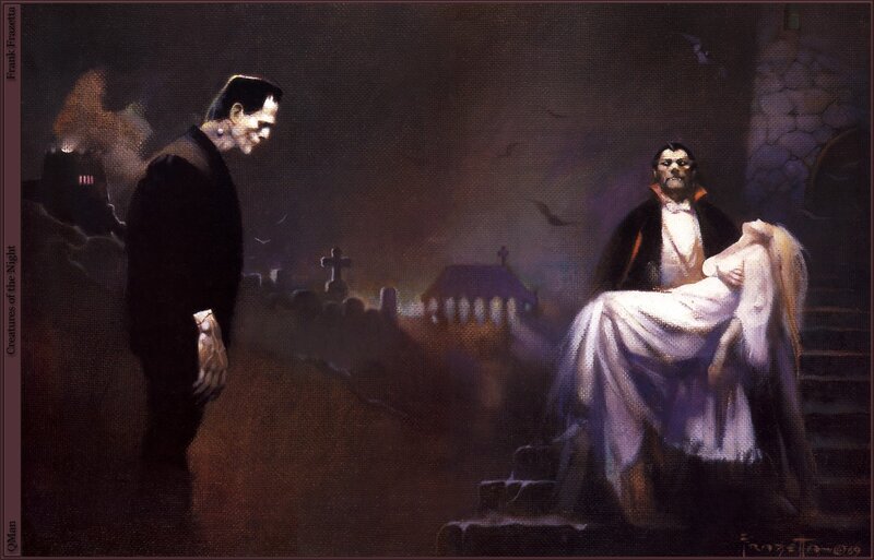Frankenstein's Monster — Black, Dramatic, Night