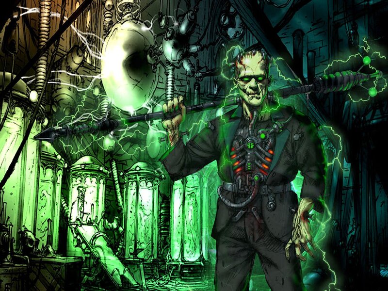 Frankenstein's Monster — Green, Dramatic, Digital Art