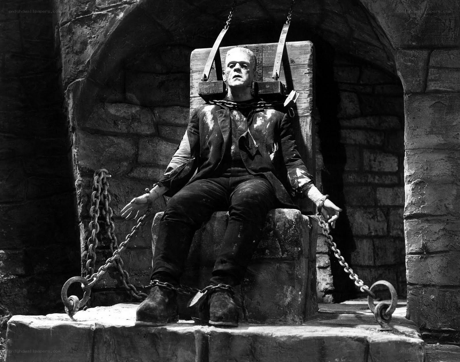 Frankenstein's monster in chains