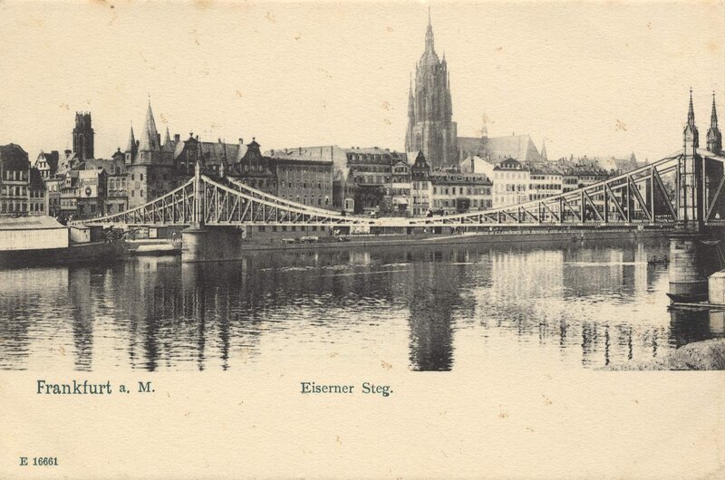Frankfurt cityscape with bridge