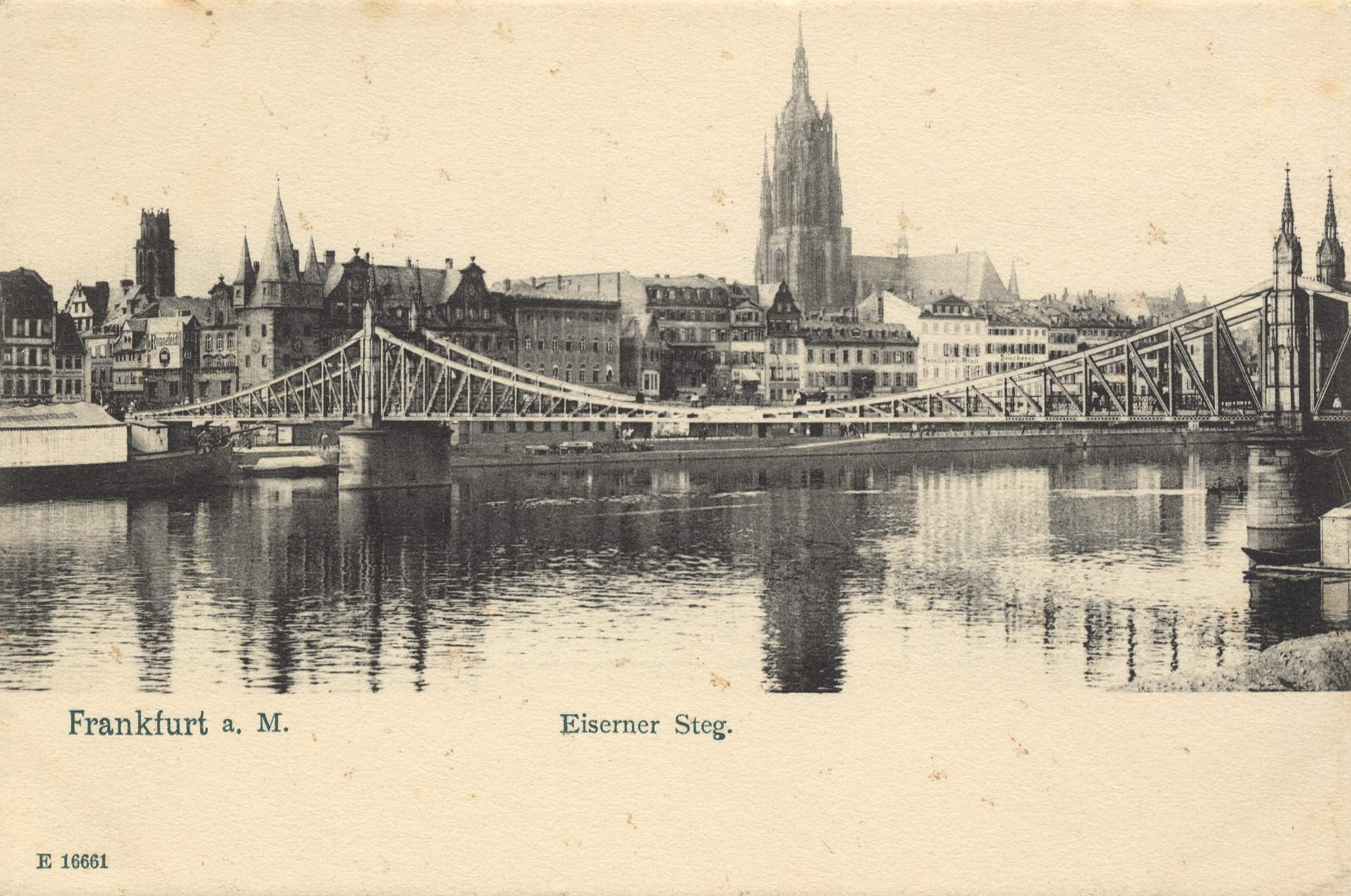 Frankfurt cityscape with bridge