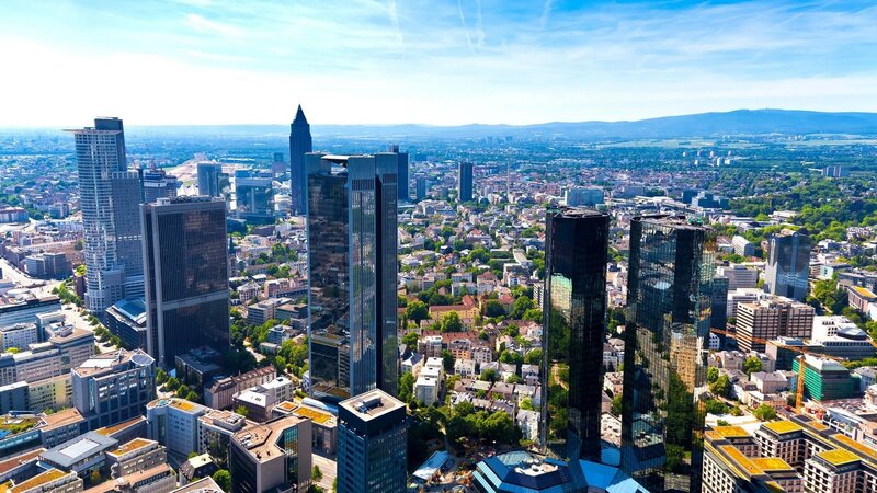 Frankfurt skyline aerial view