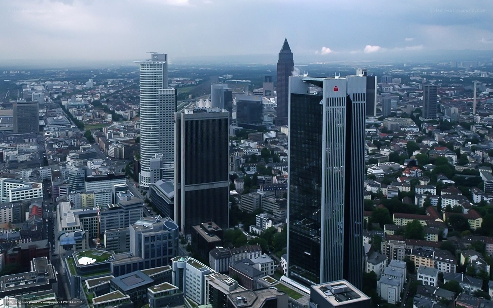 Frankfurt skyline aerial view