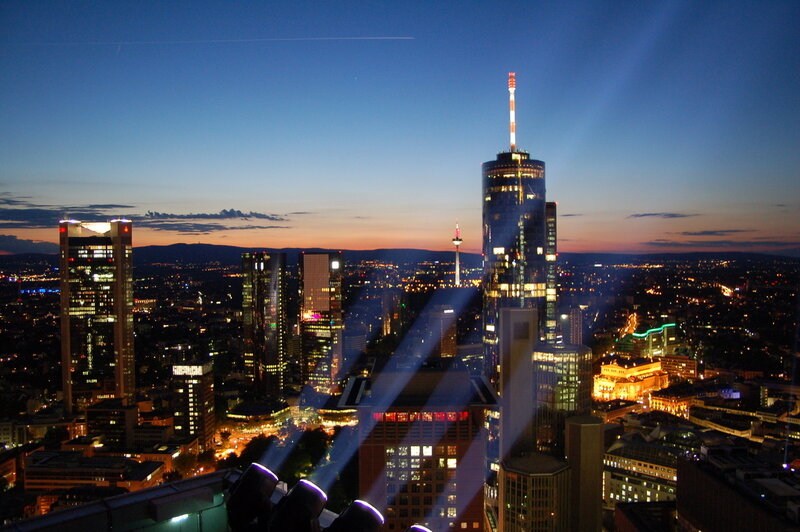 Frankfurt skyline at dusk