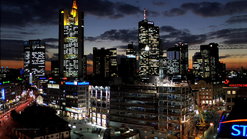 Frankfurt Skyline at Dusk — Black