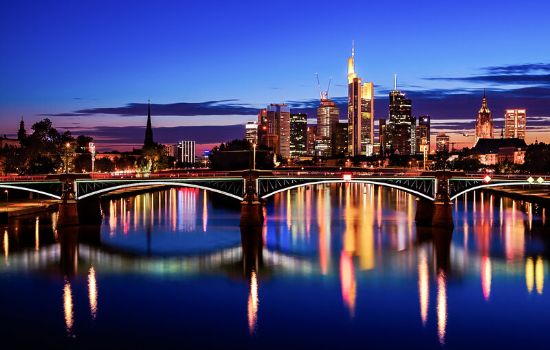 Frankfurt Skyline at Dusk — Blue, Serene