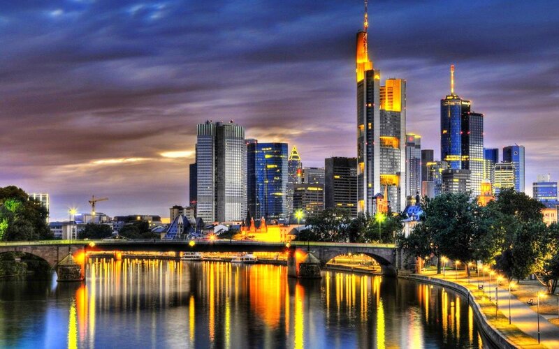 Frankfurt Skyline at Dusk — Blue