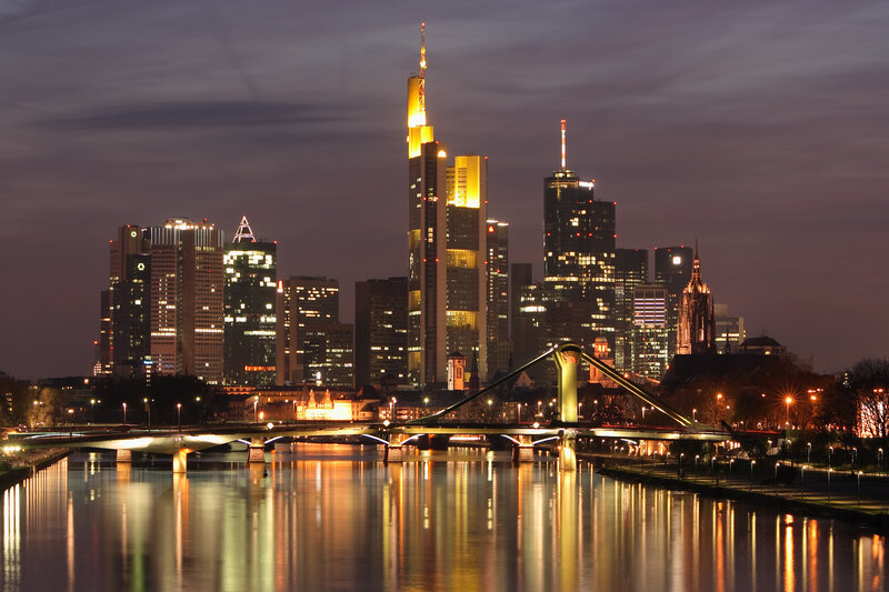 Frankfurt skyline at night