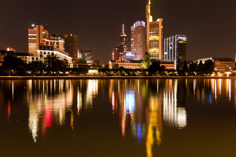 Frankfurt skyline at night