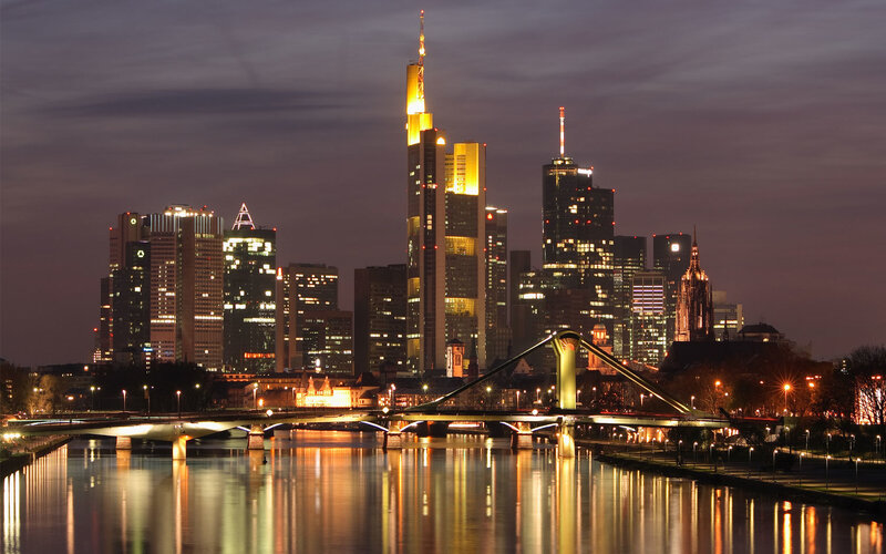 Frankfurt skyline at night