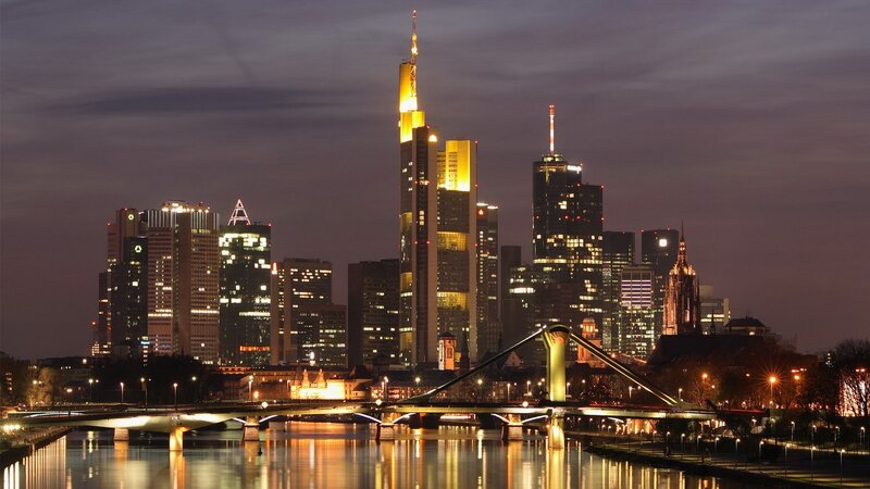 Frankfurt skyline at night