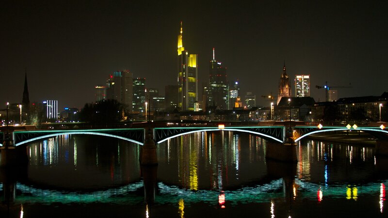 Frankfurt skyline at night