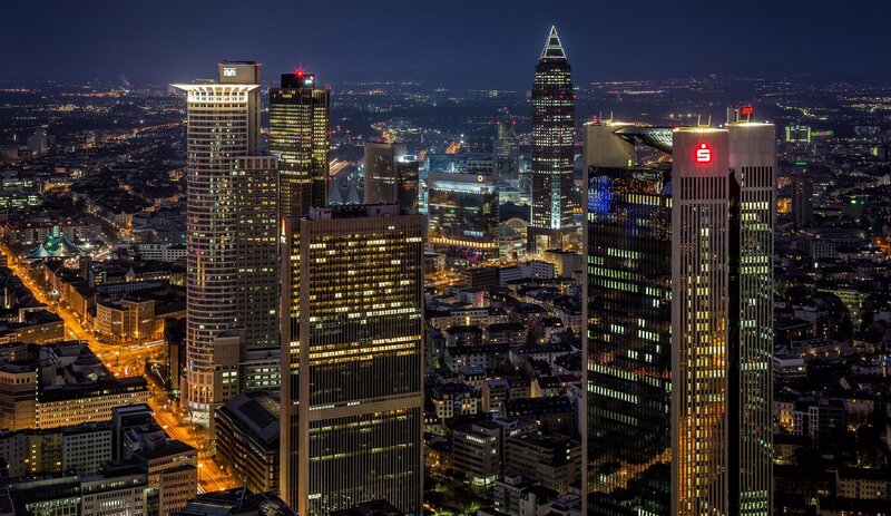 Frankfurt skyline at night