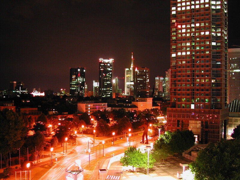 Frankfurt skyline at night