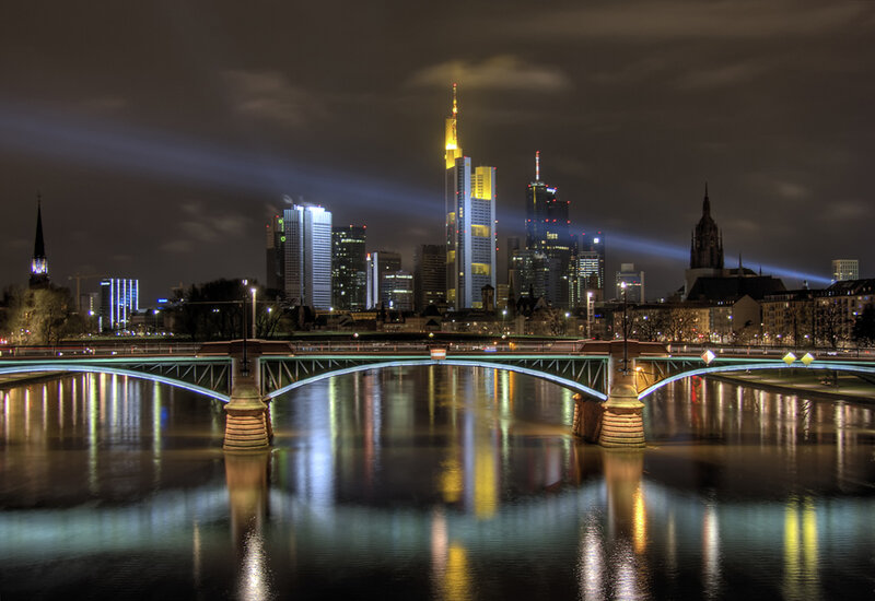 Frankfurt skyline at night
