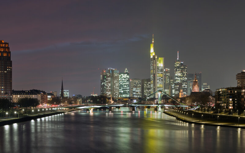 Frankfurt Skyline at Night — Black, Calm