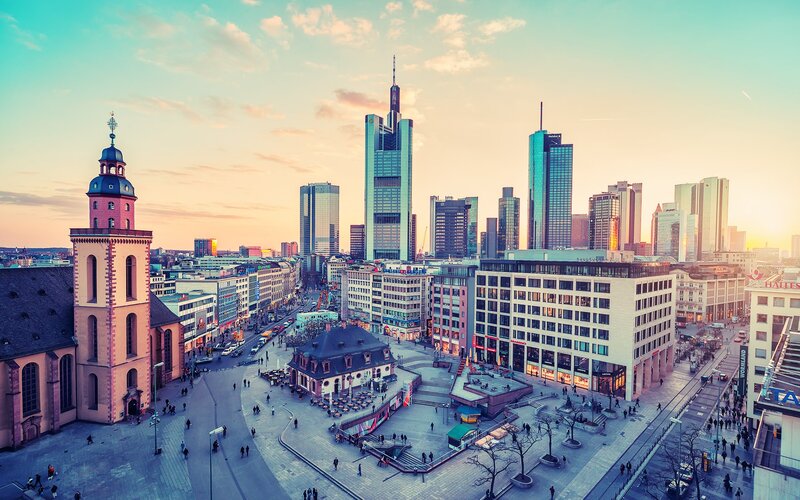 Frankfurt Skyline at Sunset — Blue
