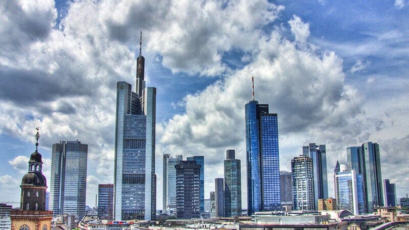 Frankfurt Skyline — Blue, Dramatic, Afternoon