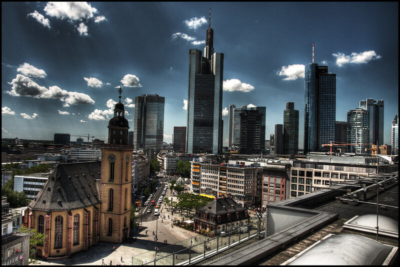 Frankfurt Skyline — Blue, Dramatic